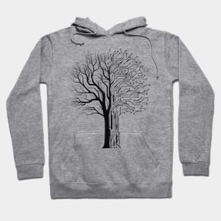 Digital tree black Hoodie